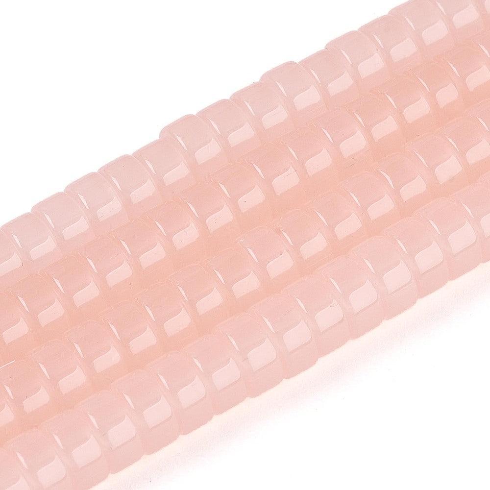 Glaskralen Disc Donkerzalm 6x3mm - ±55 stuks-Kralen-Kraaltjes van Renate