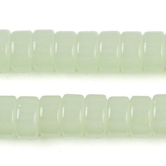 Glaskralen Disc Donkerzeegroеn 6mmx3mm - ±55 stuks-Kralen-Kraaltjes van Renate