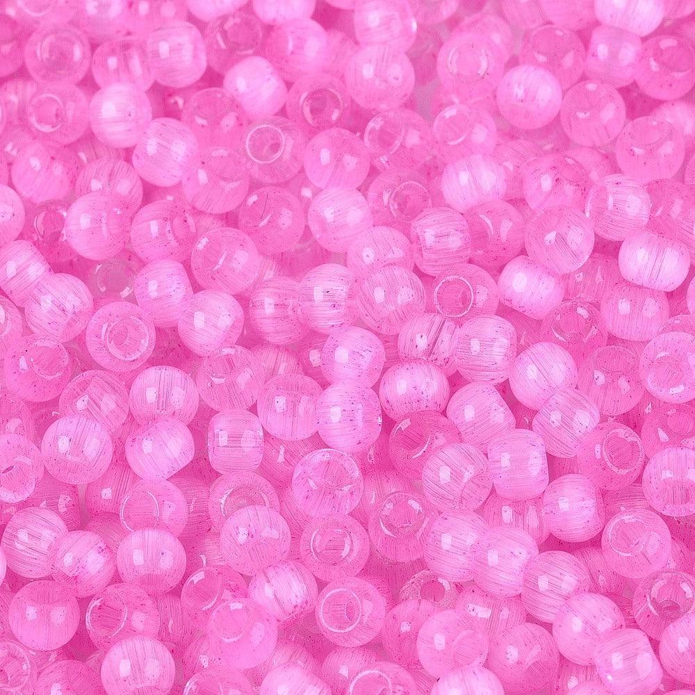 Glaskralen Drawbench Imitatie Cat Eye Magenta 4mm - per 5 gram-Kralen-Kraaltjes van Renate