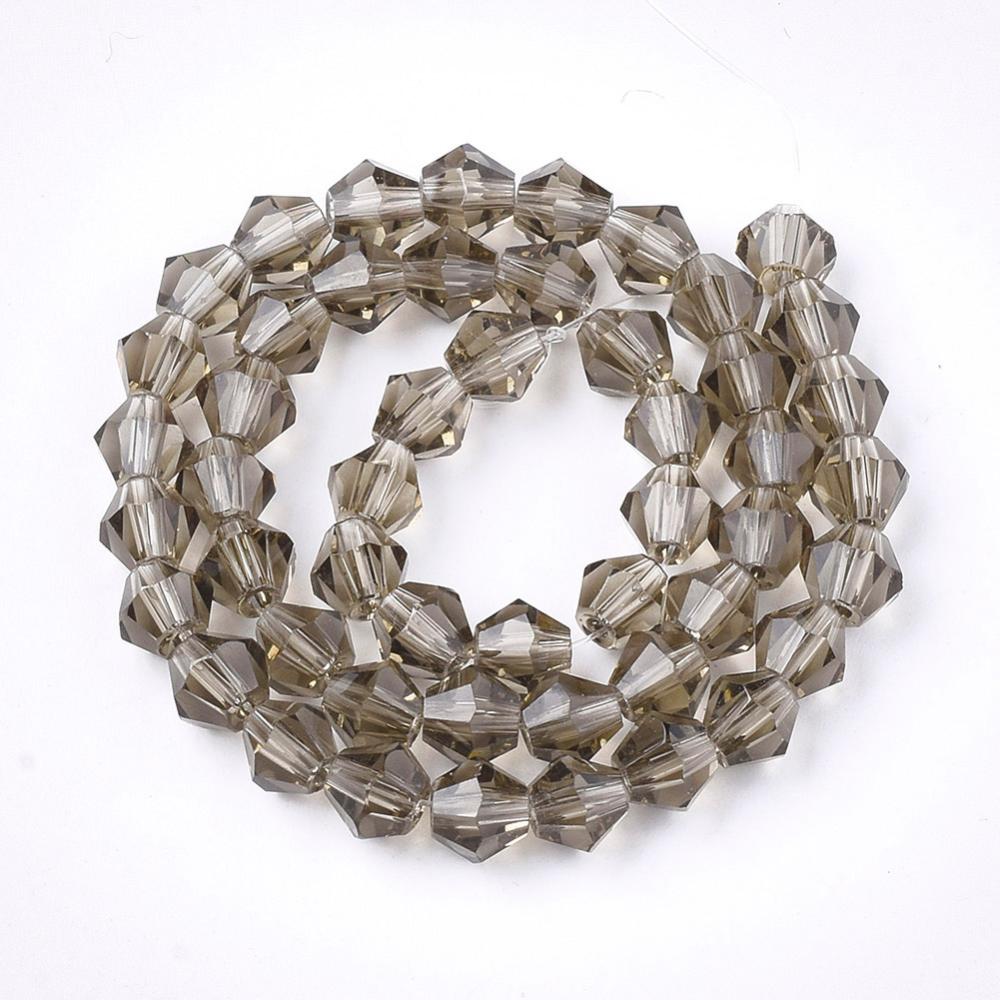 Glaskralen Facet Bicone Camel 6mm - ± 23 stuks-Kralen-Kraaltjes van Renate