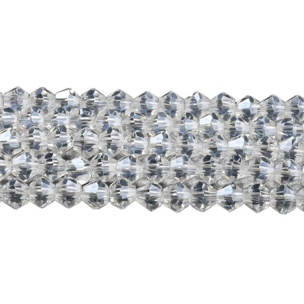 Glaskralen Facet Bicone Transparant 4mm - ± 38 stuks-Kralen-Kraaltjes van Renate