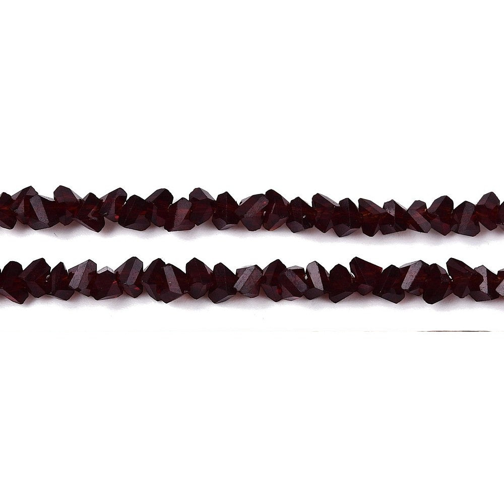Glaskralen Facet Driehoek Transparant Donkerrood 3.5mm - ± 63 stuks-Kralen-Kraaltjes van Renate