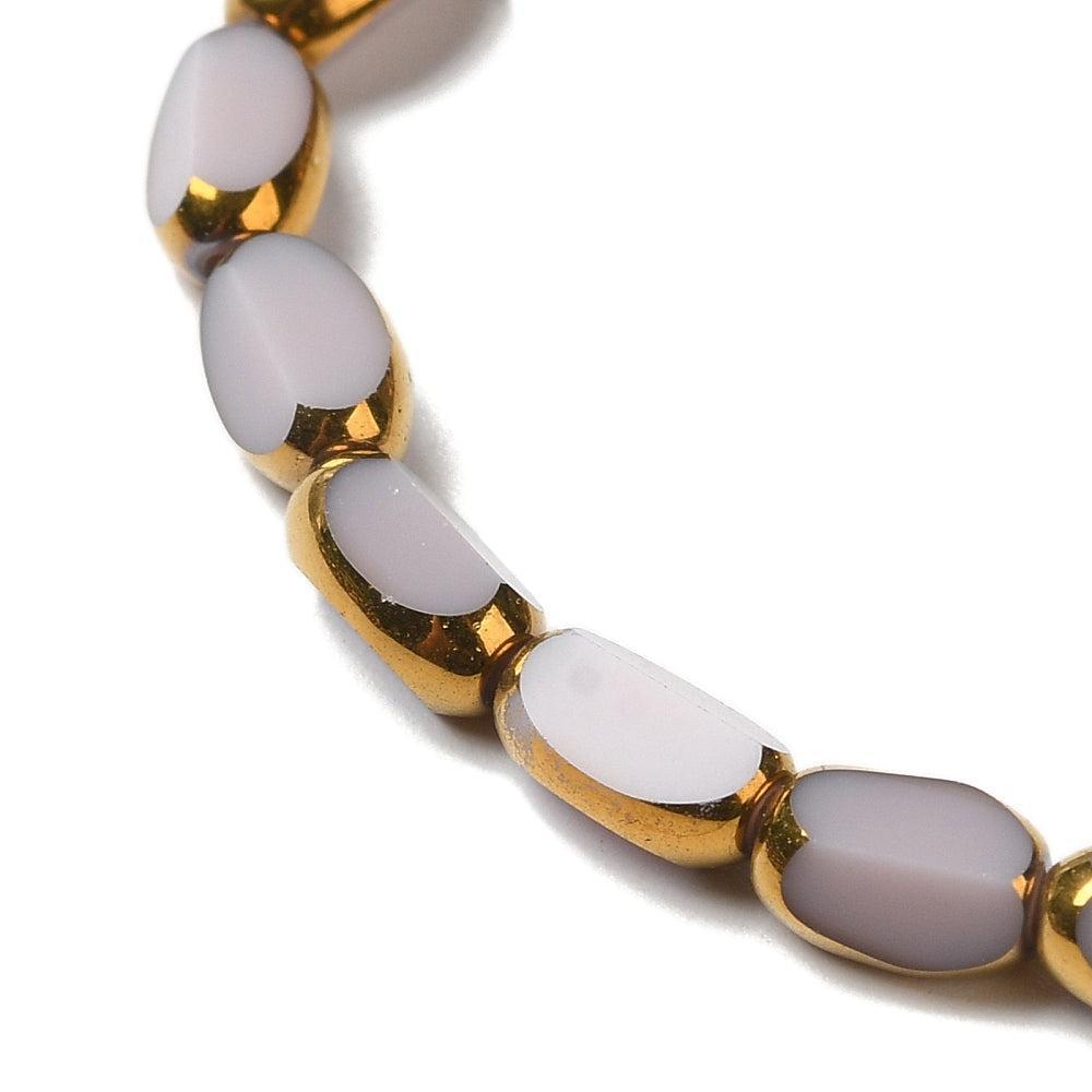 Glaskralen Facet Ovaal Lila Goud 7x4.5mm - per 20 stuks (kopie)-Kralen-Kraaltjes van Renate