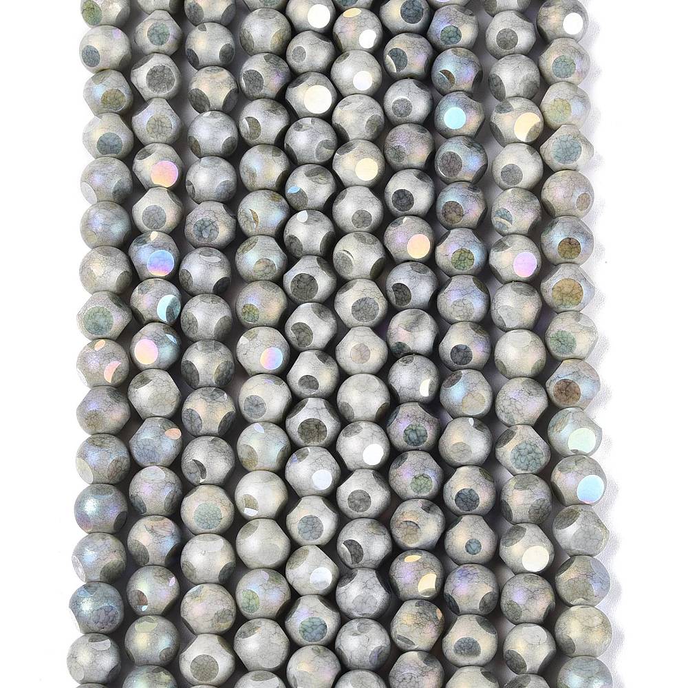 Glaskralen Facet Rond AB Kaki 8mm - ± 23 stuks-Kralen-Kraaltjes van Renate