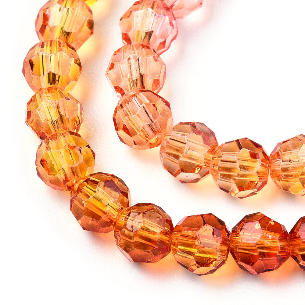 Glaskralen Facet Rond Multicolor Herfsttinten 4mm - ± 43 stuks-Kralen-Kraaltjes van Renate