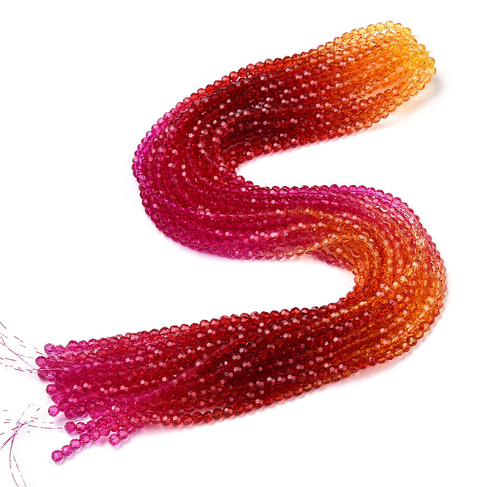 Glaskralen Facet Rond Multicolor Herfsttinten 4mm - ± 43 stuks-Kralen-Kraaltjes van Renate
