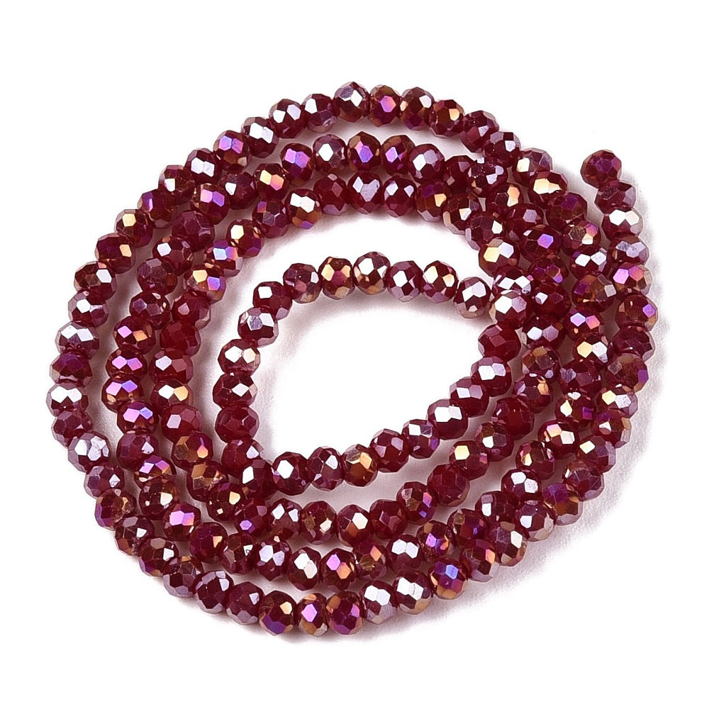 Glaskralen Facet Rondel AB Bruin 2.3x2mm - ± 135 stuks-Kralen-Kraaltjes van Renate