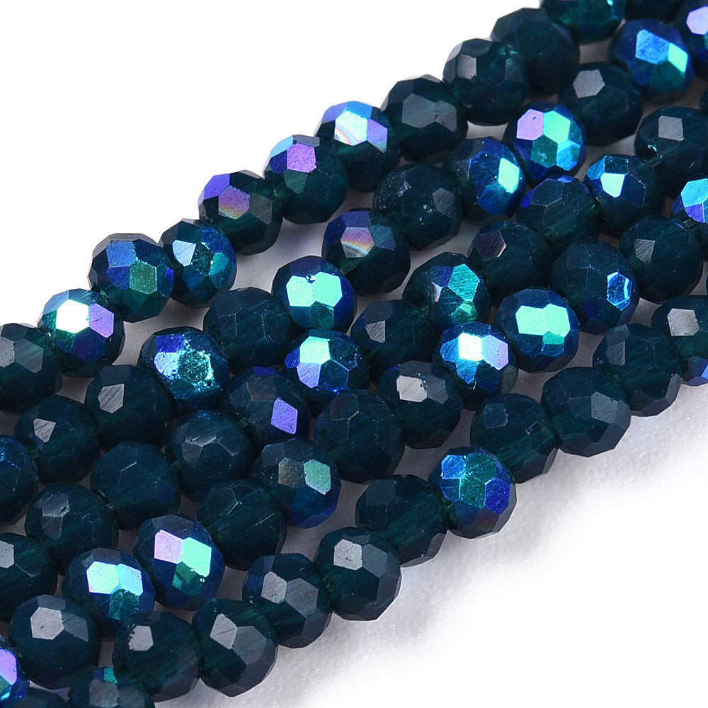 Glaskralen Facet Rondel AB Donkerblauw 6x5mm - ± 80 stuks-Kralen-Kraaltjes van Renate