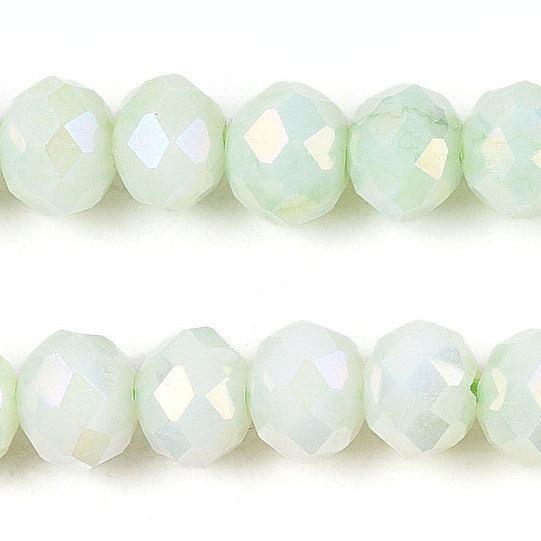 Glaskralen Facet Rondel AB Honeydew Lichtgroen 4mm - ±105 stuks-Kralen-Kraaltjes van Renate
