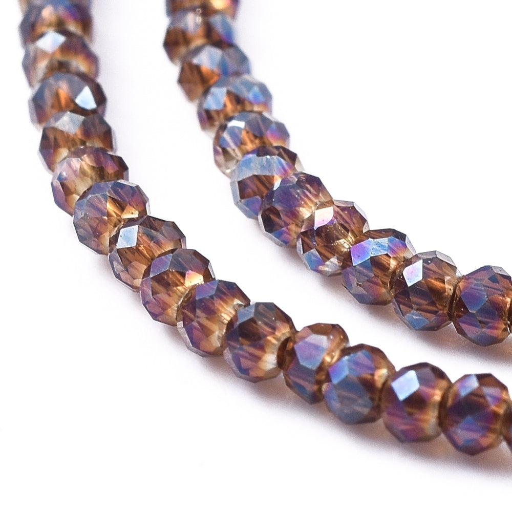 Glaskralen Facet Rondel AB Indigo 2x1.5mm - ± 208 stuks-Kralen-Kraaltjes van Renate