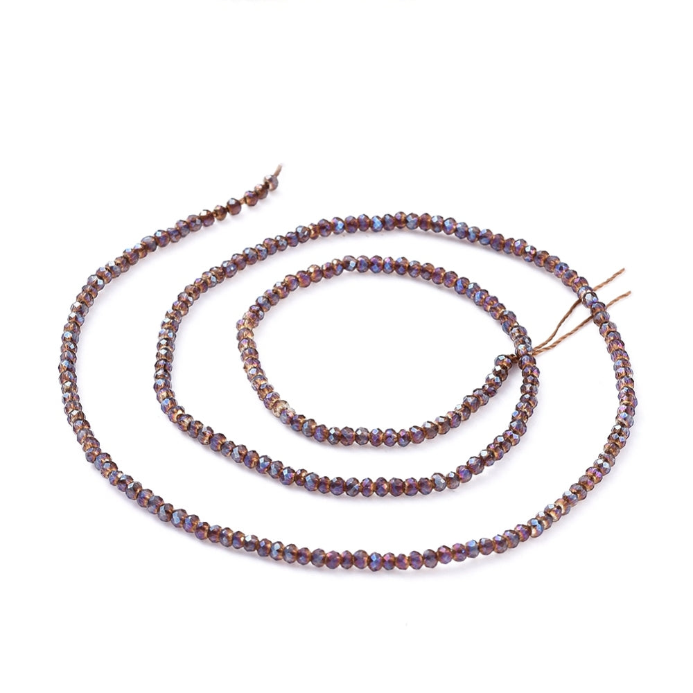 Glaskralen Facet Rondel AB Indigo 2x1.5mm - ± 208 stuks-Kralen-Kraaltjes van Renate