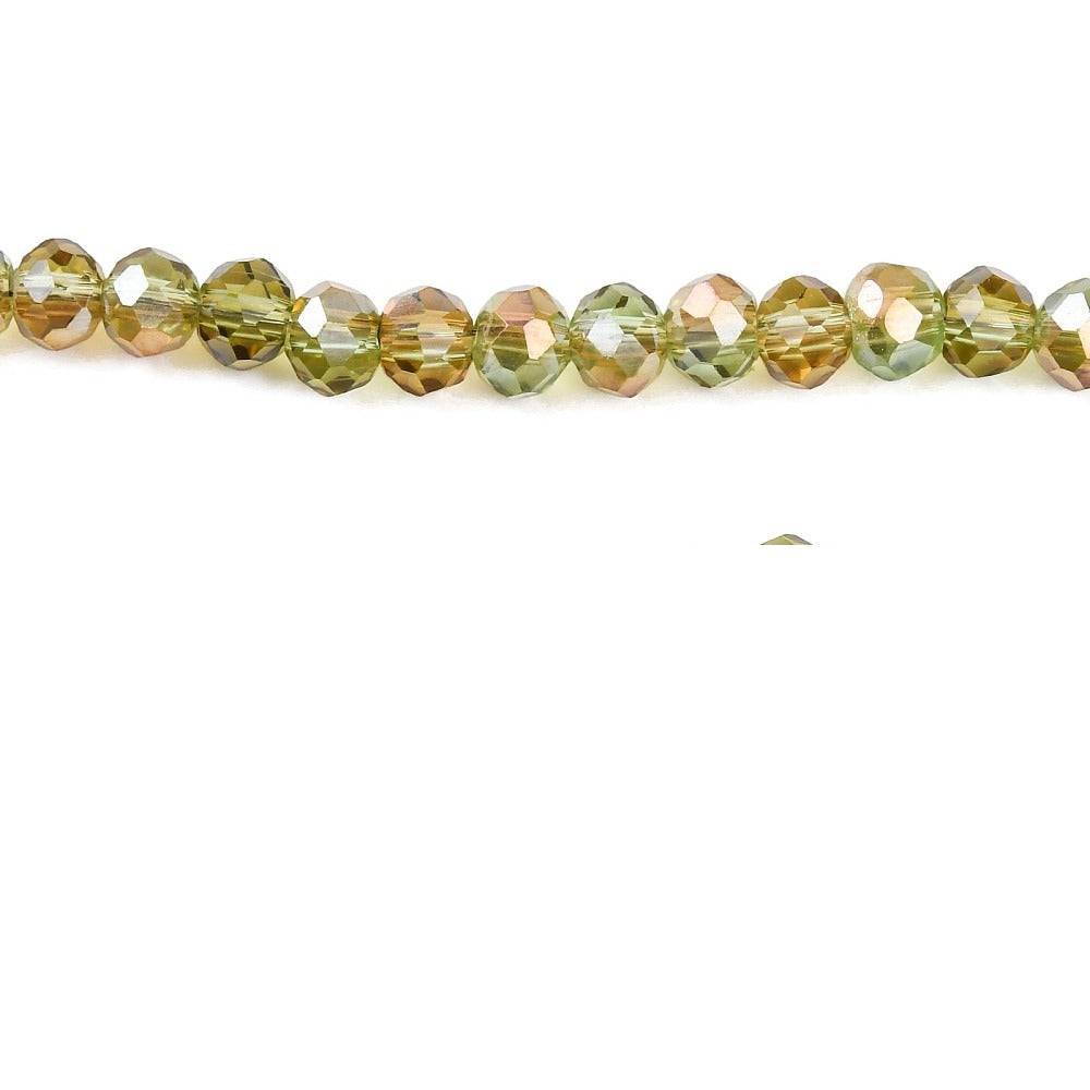 Glaskralen Facet Rondel AB Kaki 4x3mm - ± 108 stuks-Kralen-Kraaltjes van Renate