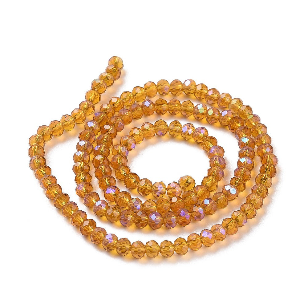 Glaskralen Facet Rondel AB Karamel 2.3x2mm - ± 135 stuks-Kralen-Kraaltjes van Renate