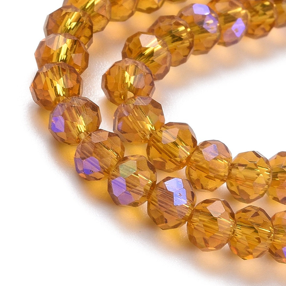 Glaskralen Facet Rondel AB Karamel 2.3x2mm - ± 135 stuks-Kralen-Kraaltjes van Renate