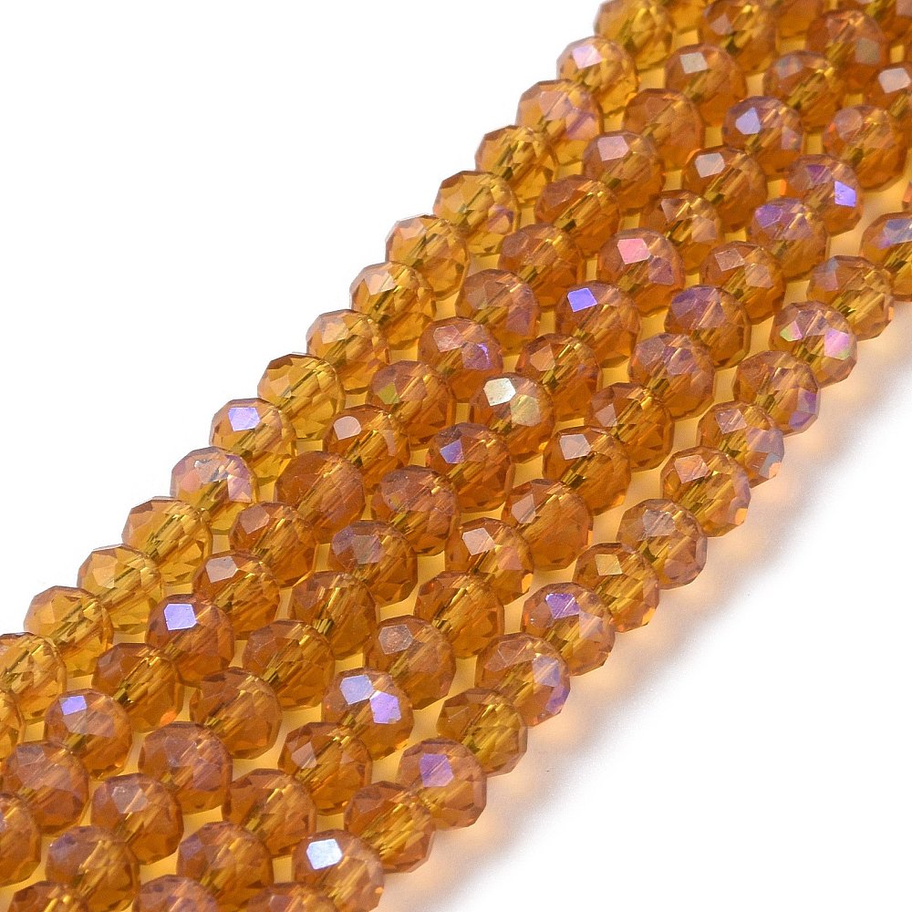 Glaskralen Facet Rondel AB Karamel 2.3x2mm - ± 135 stuks-Kralen-Kraaltjes van Renate