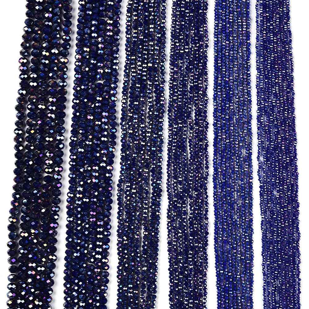 Glaskralen Facet Rondel AB Kobaltblauw 2.3x2mm - ± 135 stuks-Kralen-Kraaltjes van Renate