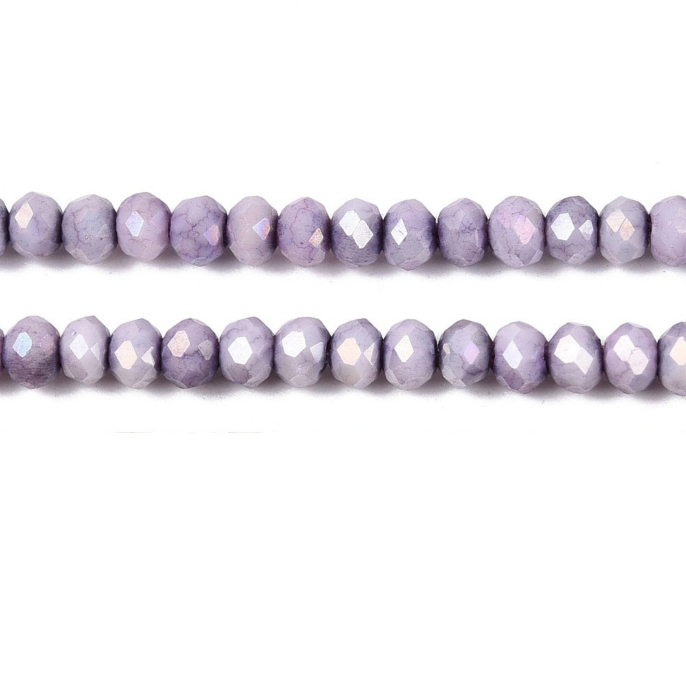 Glaskralen Facet Rondel AB Lila 2.5x2mm - ± 143 stuks-Kralen-Kraaltjes van Renate