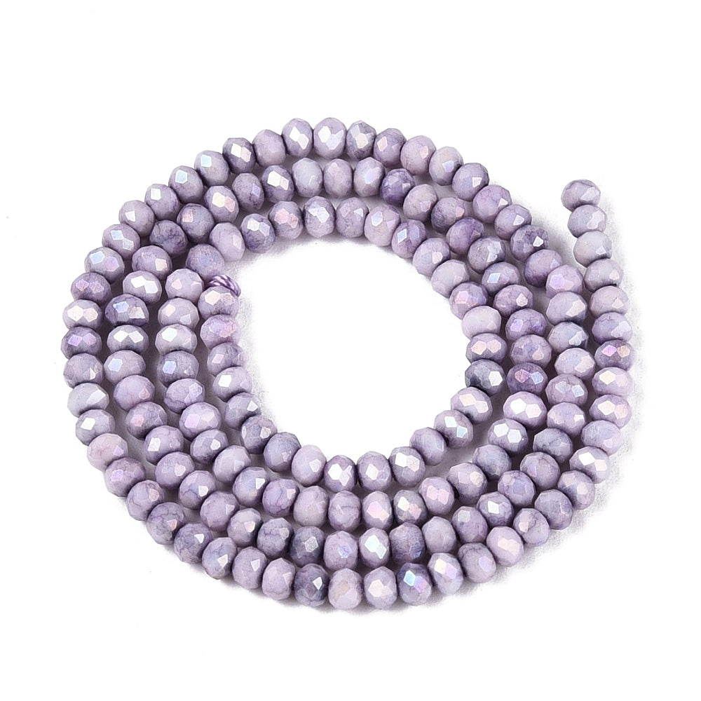 Glaskralen Facet Rondel AB Lila 2.5x2mm - ± 143 stuks-Kralen-Kraaltjes van Renate