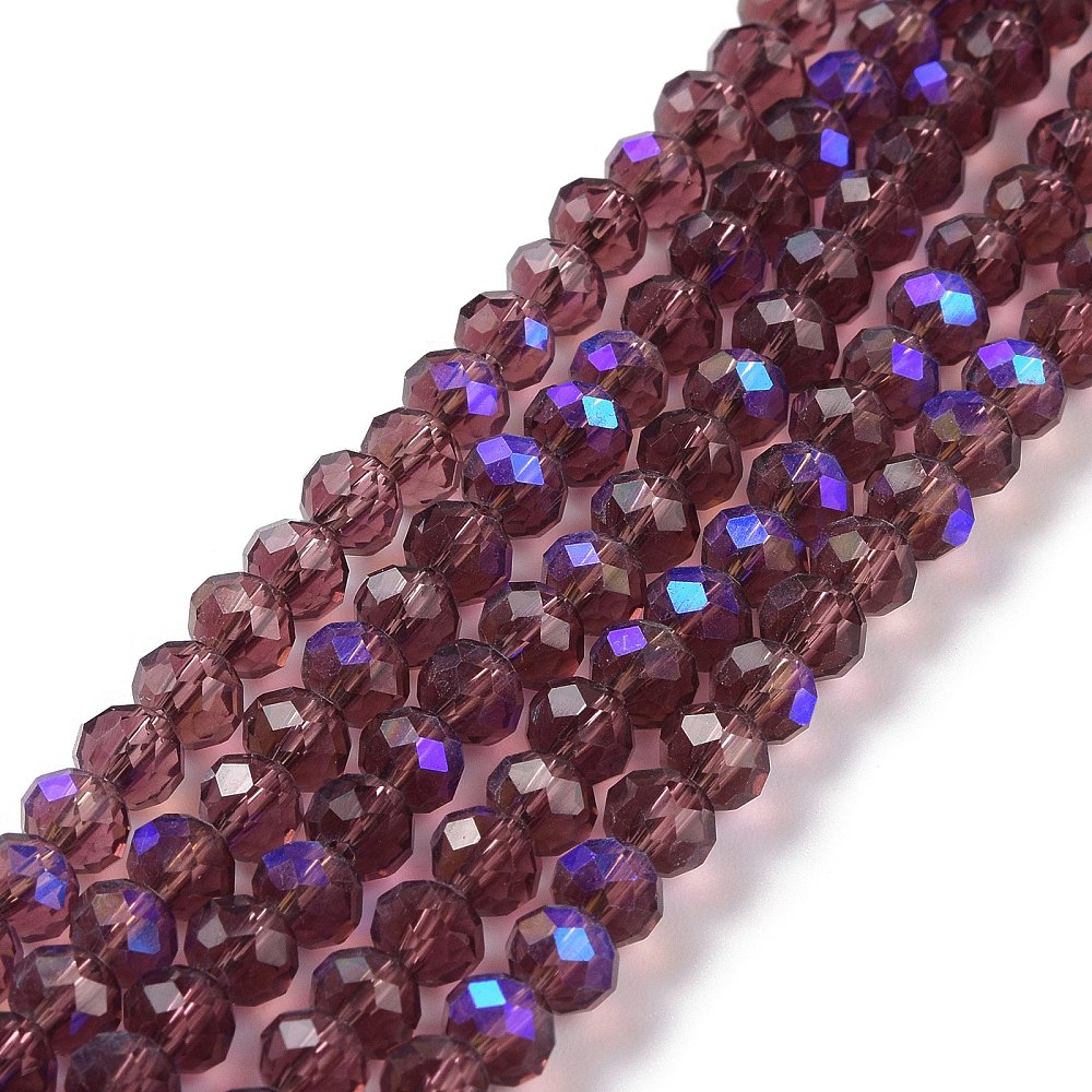 Glaskralen Facet Rondel AB Paars 2.5x2mm - ± 135 stuks-Kralen-Kraaltjes van Renate
