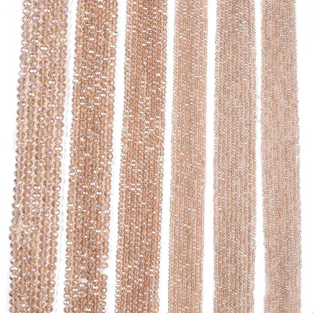 Glaskralen Facet Rondel AB Perzik 2.3x2mm - ± 135 stuks-Kralen-Kraaltjes van Renate