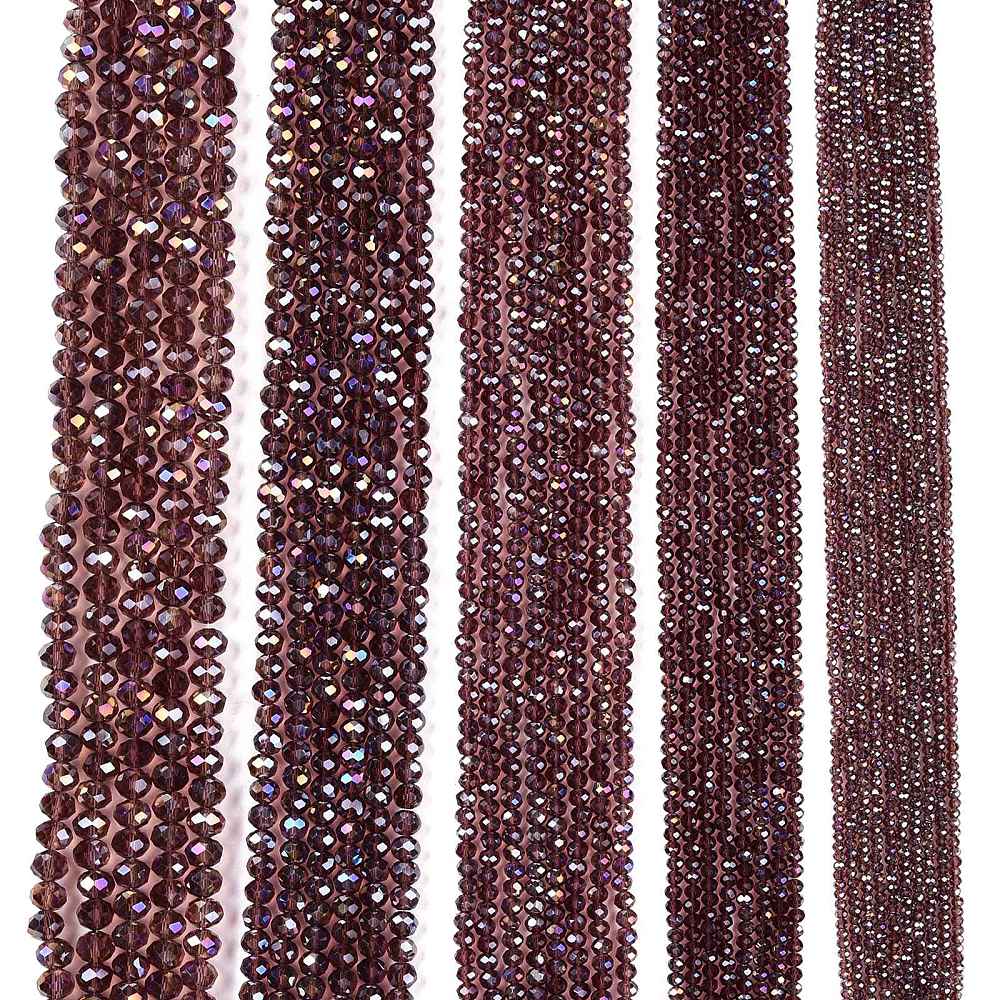 Glaskralen Facet Rondel AB Pruim 2.3x2mm - ± 135 stuks-Kralen-Kraaltjes van Renate