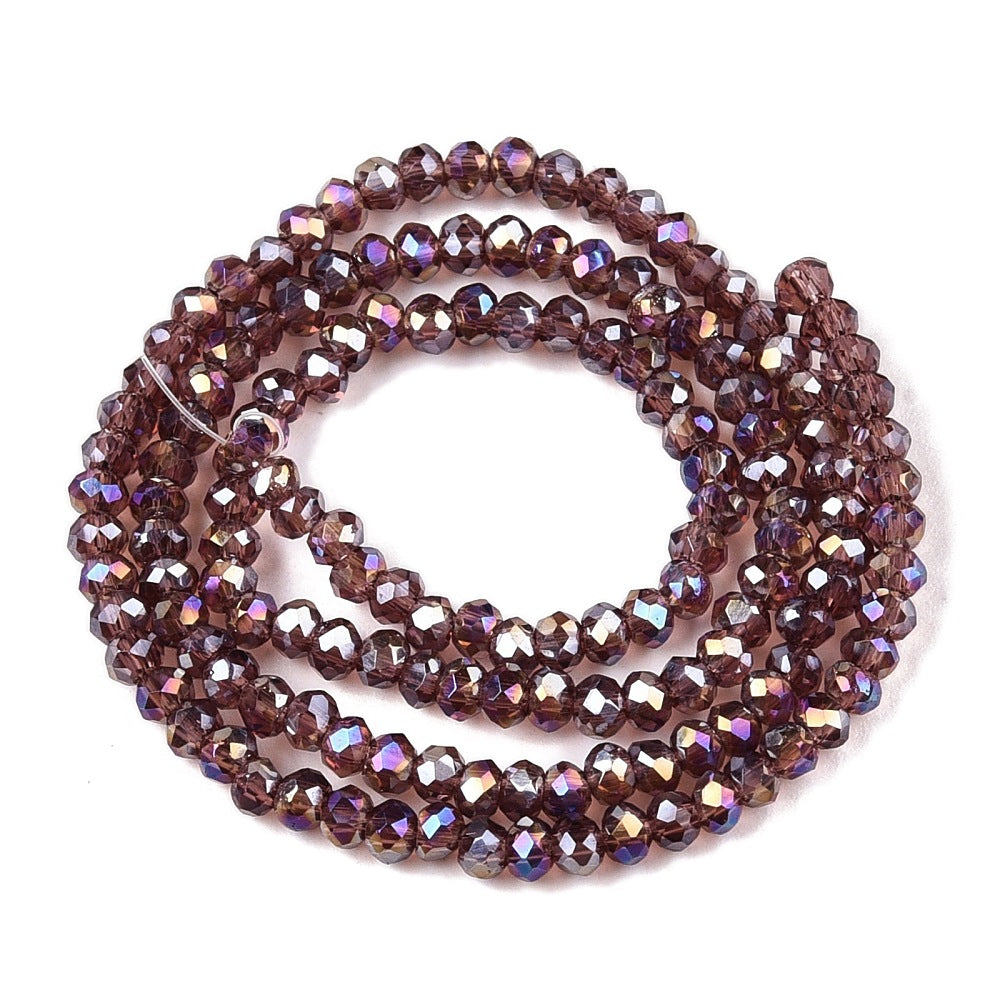 Glaskralen Facet Rondel AB Pruim 2.3x2mm - ± 135 stuks-Kralen-Kraaltjes van Renate
