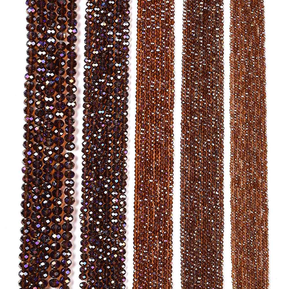 Glaskralen Facet Rondel AB Roestbruin 2.3x2mm - ± 135 stuks-Kralen-Kraaltjes van Renate