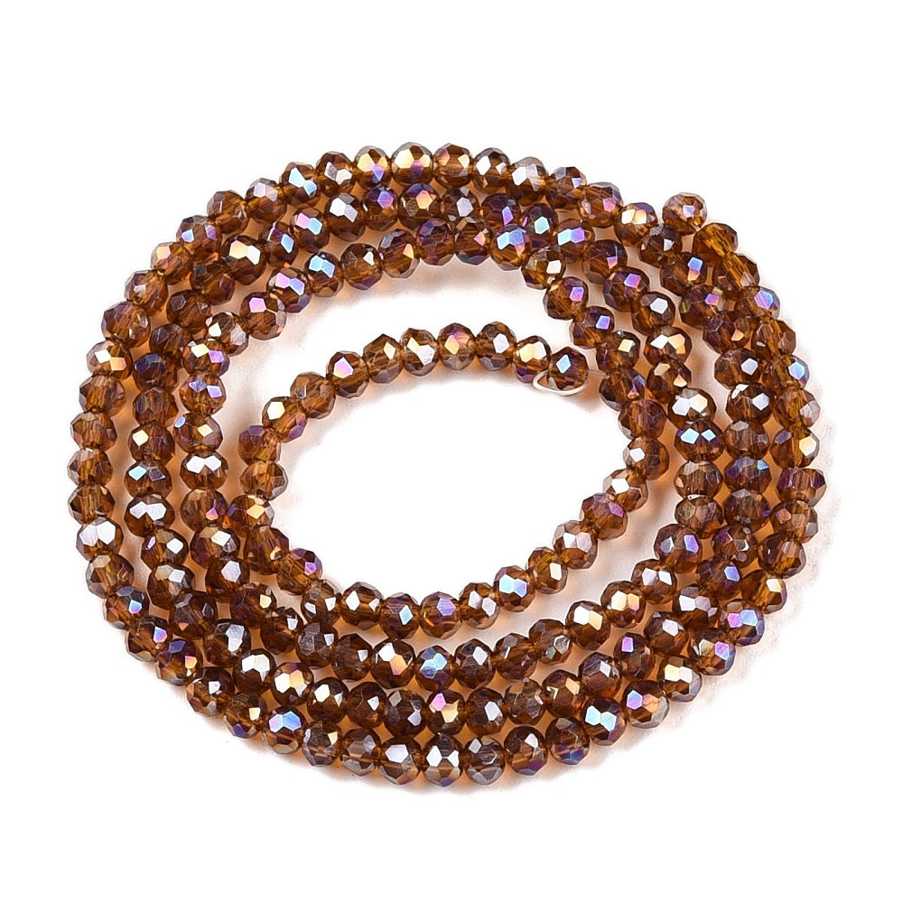 Glaskralen Facet Rondel AB Roestbruin 2.3x2mm - ± 135 stuks-Kralen-Kraaltjes van Renate