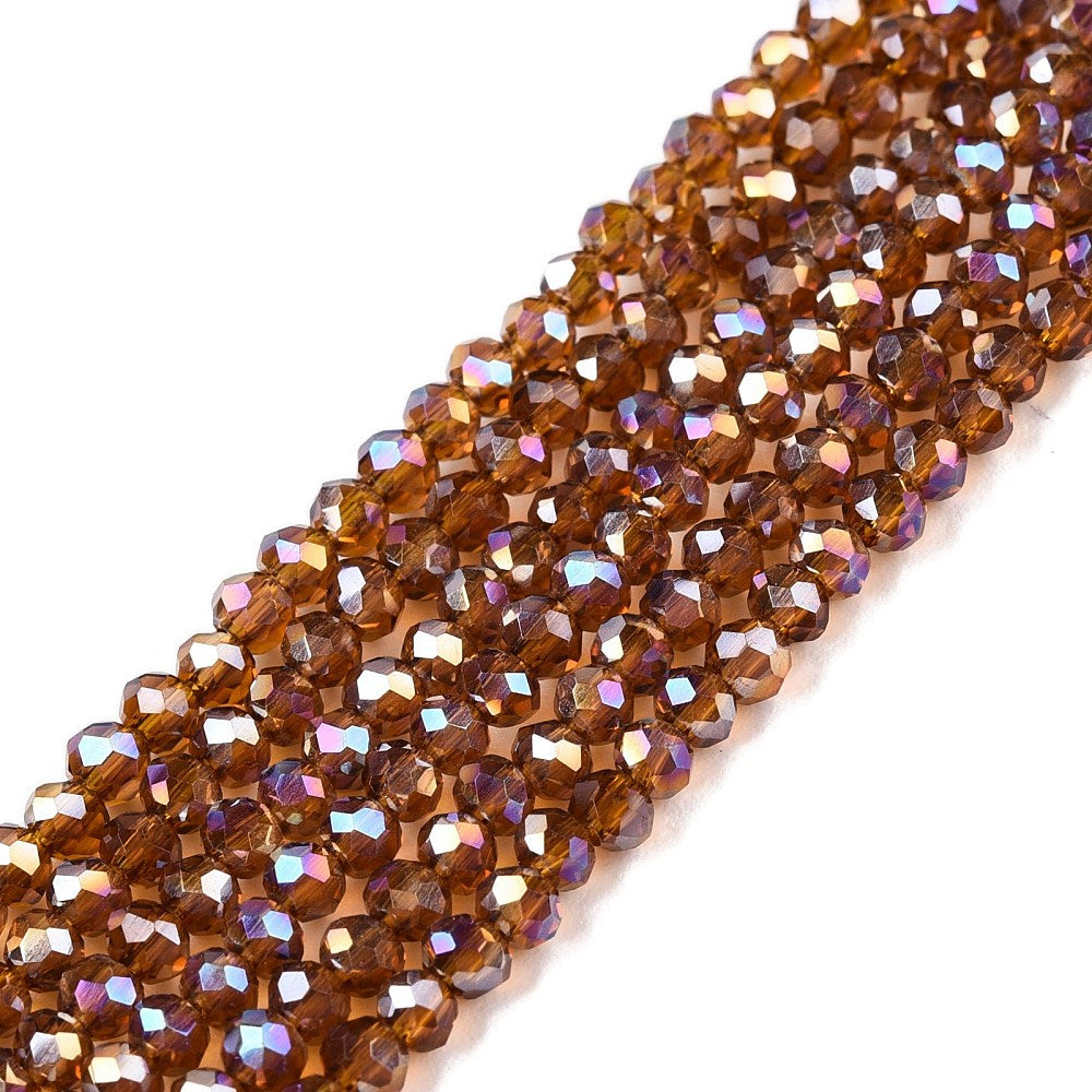 Glaskralen Facet Rondel AB Roestbruin 2.3x2mm - ± 135 stuks-Kralen-Kraaltjes van Renate