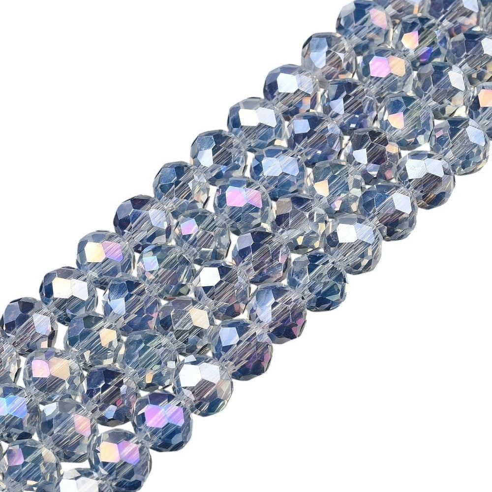 Glaskralen Facet Rondel AB Transparant 6x5mm - ± 80 stuks-Kralen-Kraaltjes van Renate