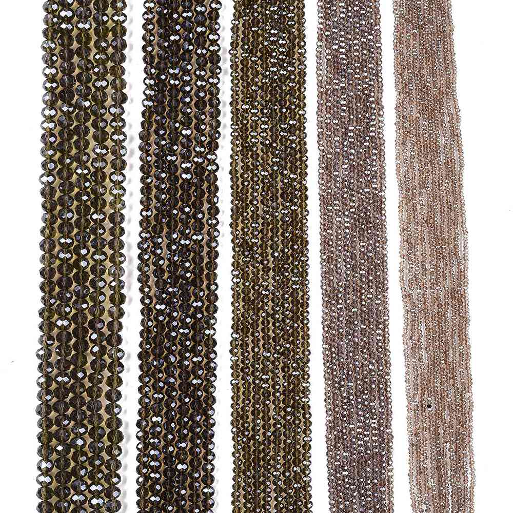 Glaskralen Facet Rondel Beige 2.3x2mm - ± 135 stuks-Kralen-Kraaltjes van Renate
