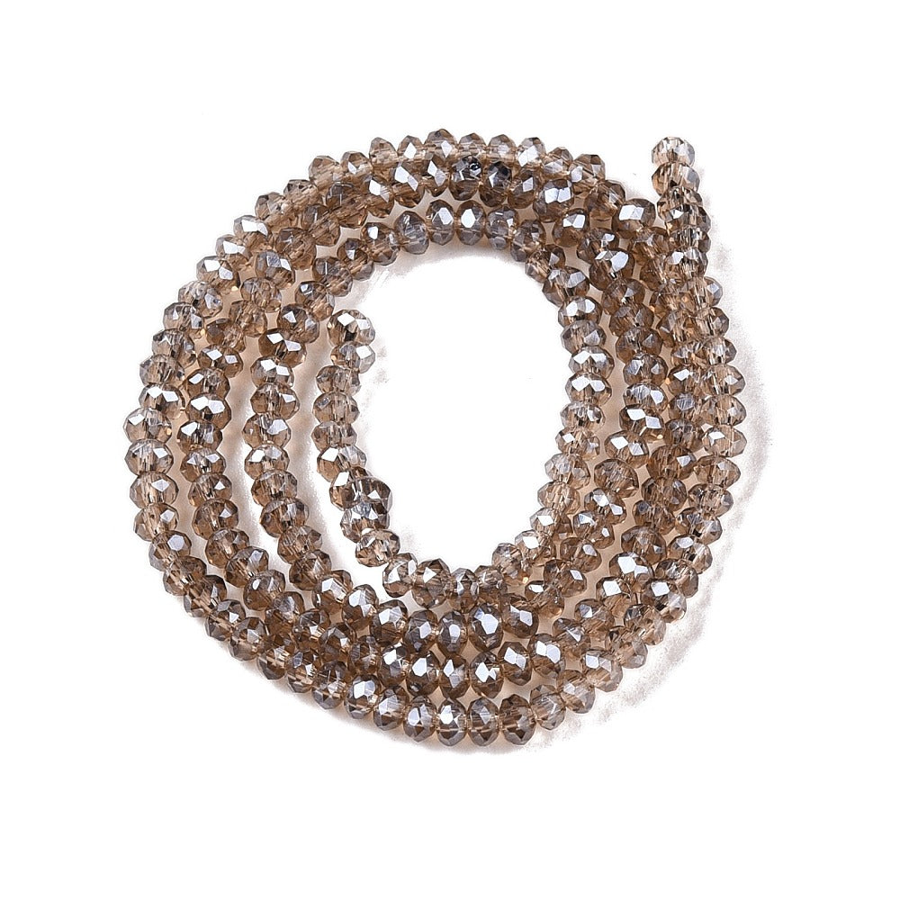 Glaskralen Facet Rondel Beige 2.3x2mm - ± 135 stuks-Kralen-Kraaltjes van Renate