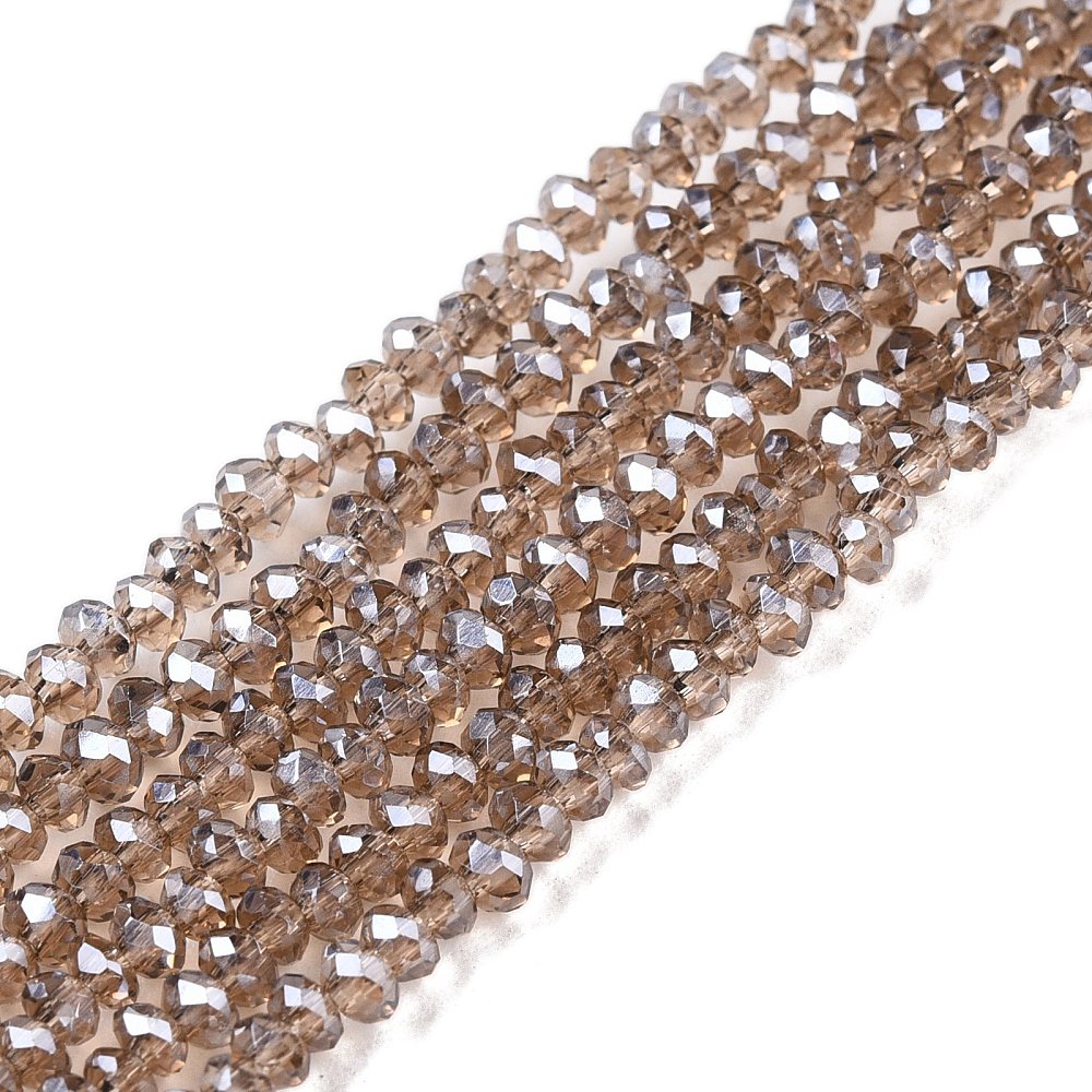 Glaskralen Facet Rondel Beige 2.3x2mm - ± 135 stuks-Kralen-Kraaltjes van Renate