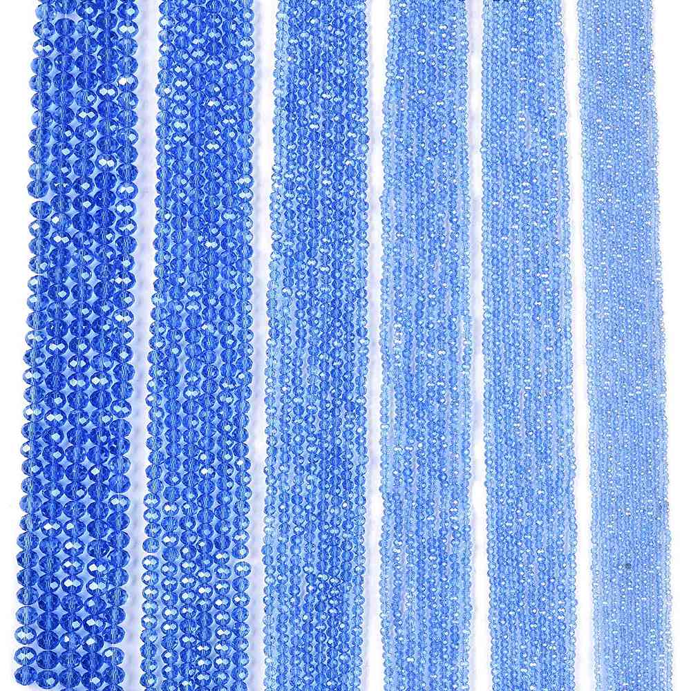 Glaskralen Facet Rondel Lichtblauw 2.3x2mm - ± 135 stuks-Kralen-Kraaltjes van Renate
