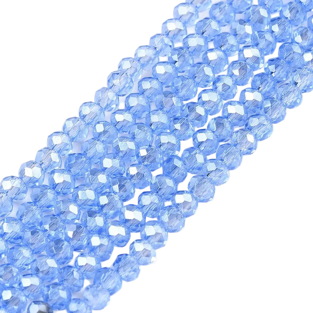 Glaskralen Facet Rondel Lichtblauw 2.3x2mm - ± 135 stuks-Kralen-Kraaltjes van Renate
