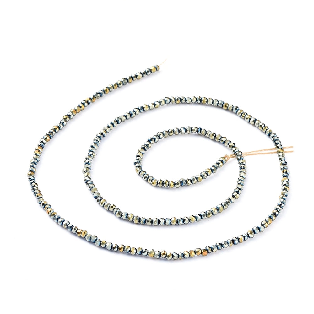 Glaskralen Facet Rondel Metallic Multicolor 2x1.5mm - ± 208 stuks-Kralen-Kraaltjes van Renate
