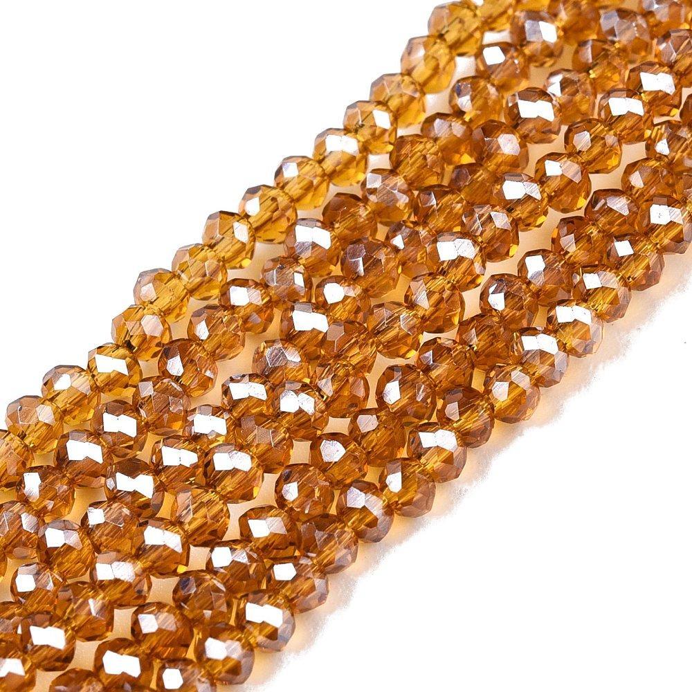 Glaskralen Facet Rondel Okergeel 2.3x2mm - ± 135 stuks-Kralen-Kraaltjes van Renate