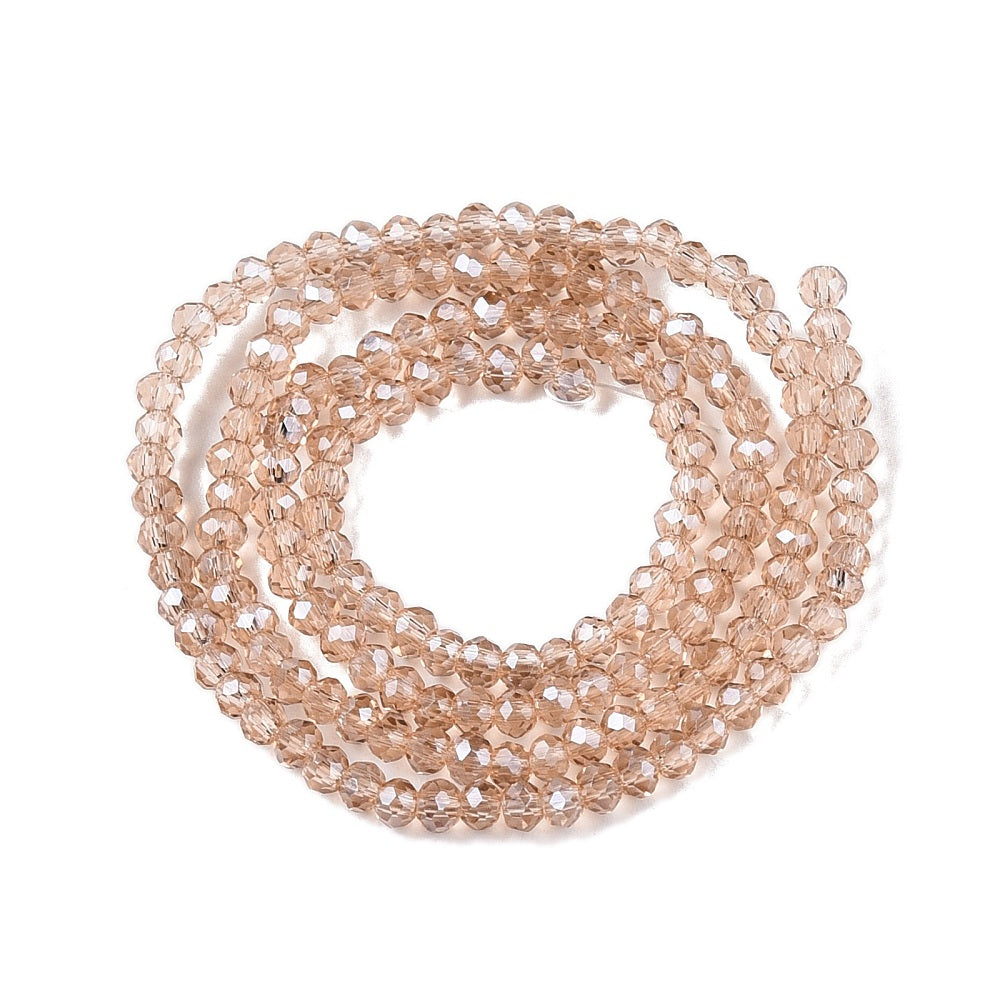 Glaskralen Facet Rondel Perzik 2.3x2mm - ± 135 stuks-Kralen-Kraaltjes van Renate