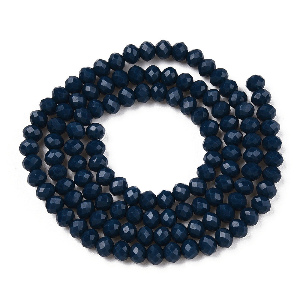 Glaskralen Facet Rondel Petrol 2.3x1.5mm - ± 135 stuks-Kralen-Kraaltjes van Renate