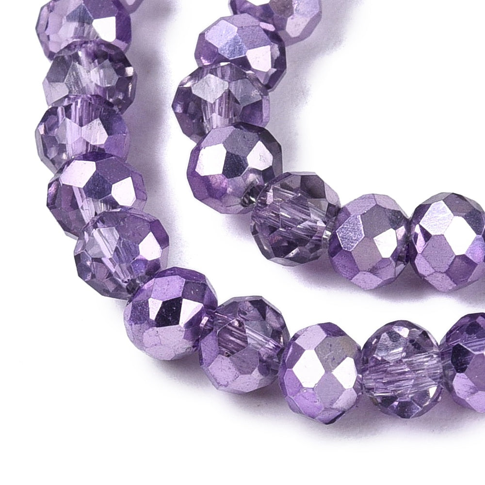 Glaskralen Facet Rondel Transparant Lavendel 4x3.5mm - ± 111 stuks-Kralen-Kraaltjes van Renate