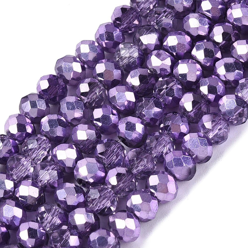 Glaskralen Facet Rondel Transparant Lavendel 4x3.5mm - ± 111 stuks-Kralen-Kraaltjes van Renate