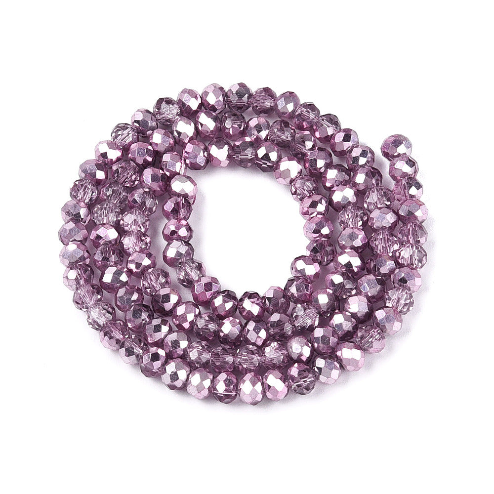Glaskralen Facet Rondel Transparant Lila 4x3.5mm - ± 111 stuks-Kralen-Kraaltjes van Renate