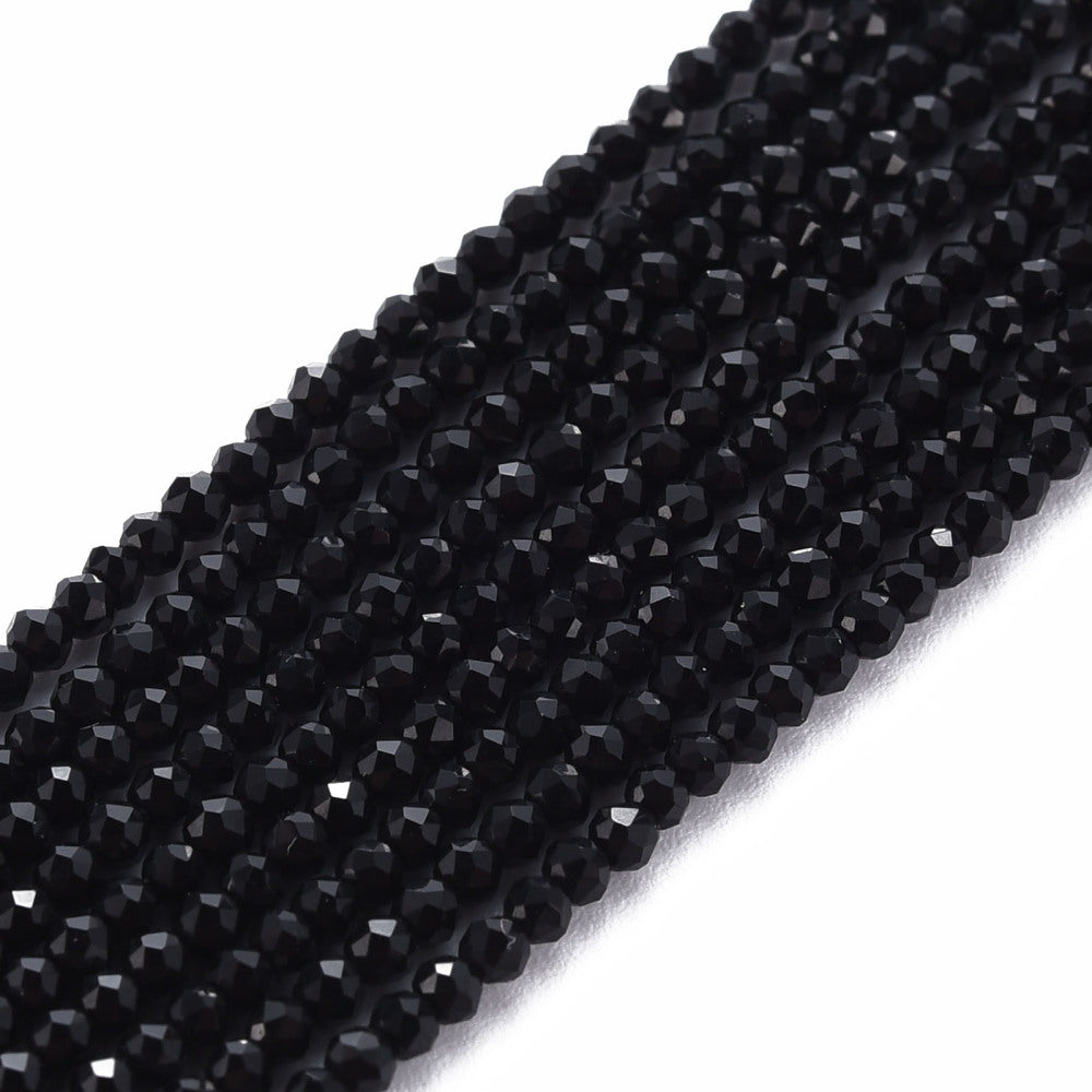 Glaskralen Facet Rondel Zwart 2x1.5mm - ± 192 stuks-Kralen-Kraaltjes van Renate