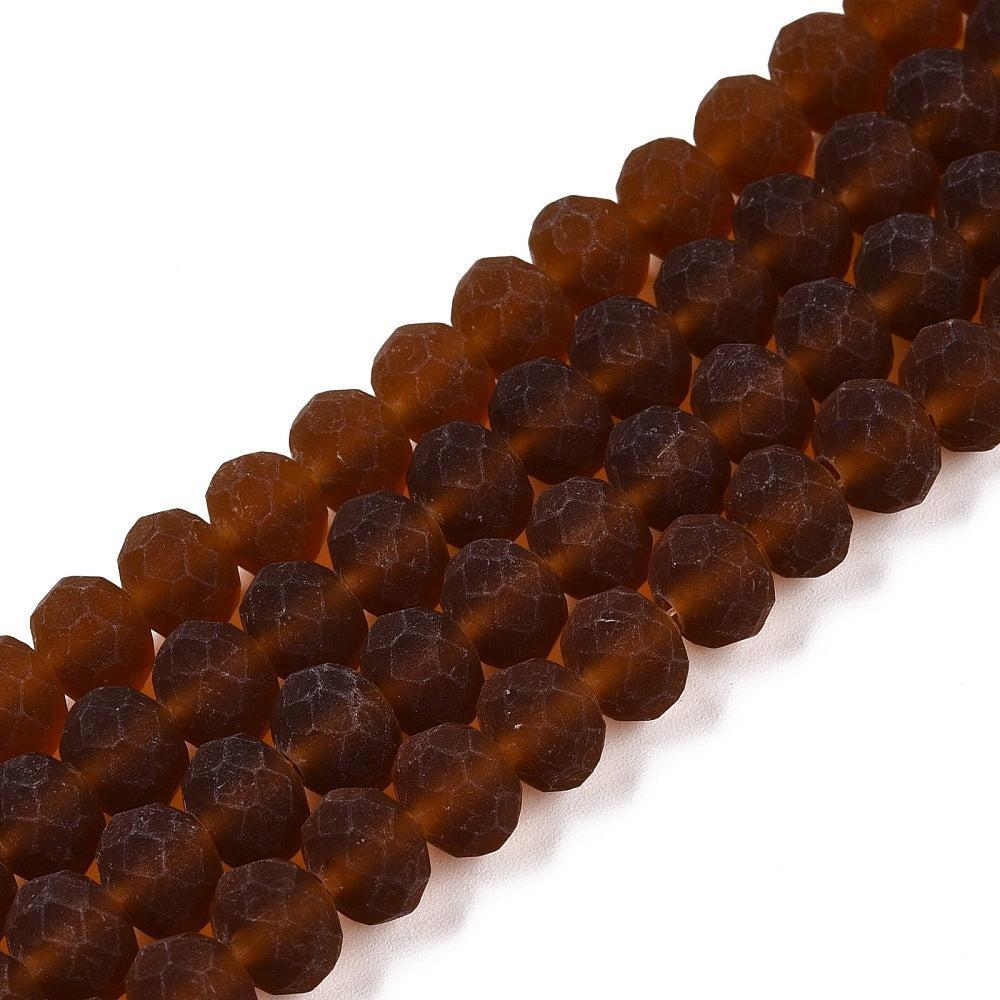 Glaskralen Frosted Rondel Peru 8mm - ±25 stuks-Kralen-Kraaltjes van Renate