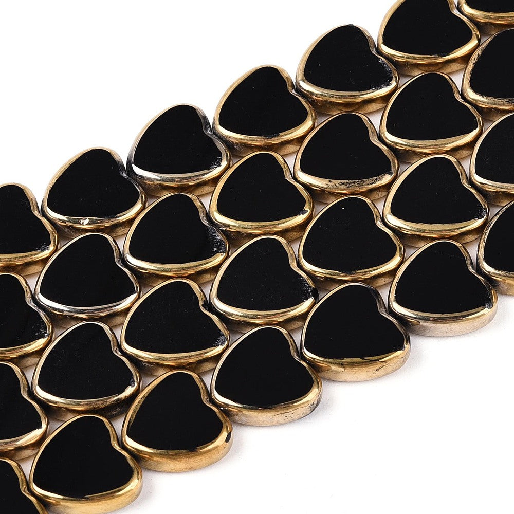 Glaskralen Hart Zwart 14mm - 11 stuks-Kralen-Kraaltjes van Renate
