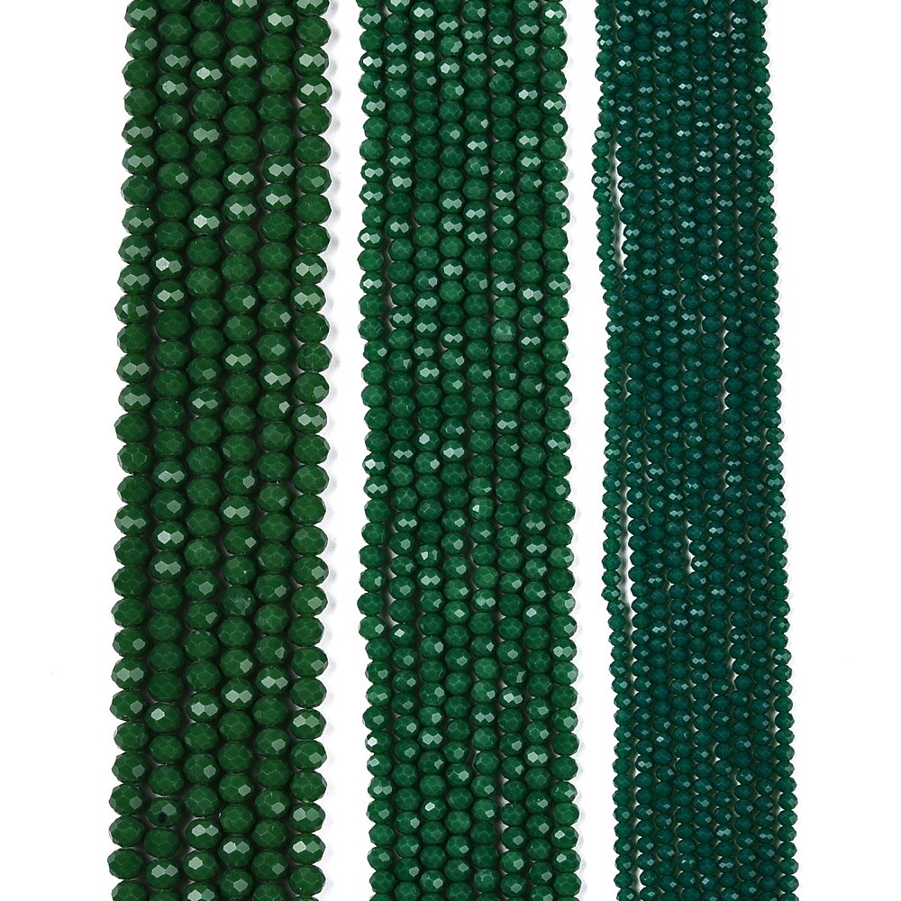 Glaskralen Imitatie Jade Facet Rondel Groen 6x5mm - ± 80 stuks-Kralen-Kraaltjes van Renate