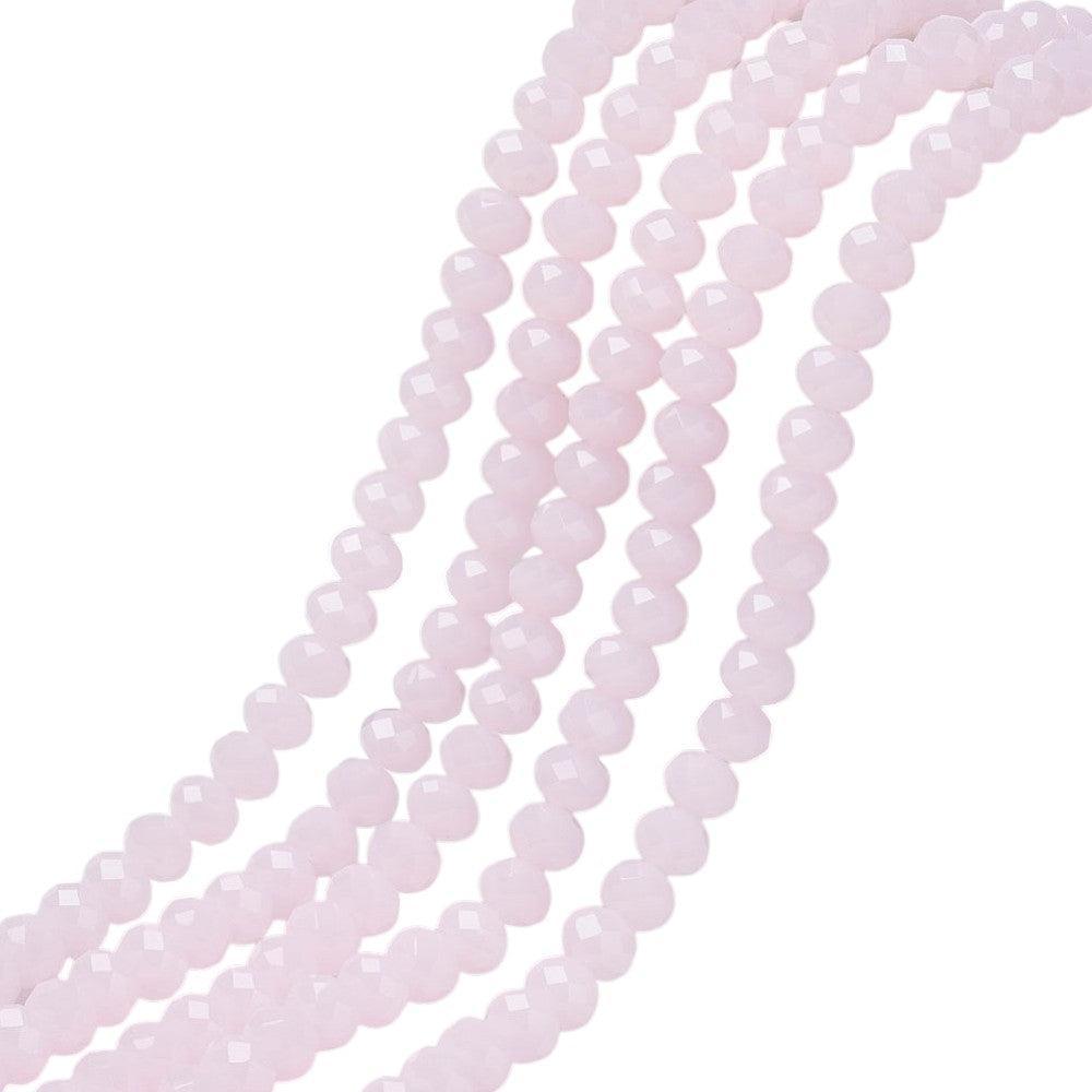 Glaskralen Imitatie Jade Rondel Facet Roze 2.5mm - ±135 stuks-Kralen-Kraaltjes van Renate