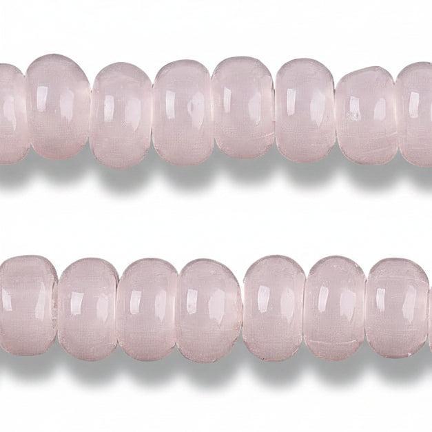 Glaskralen Imitatie Jade Rondel Roze 4mm - ±74 stuks-Kralen-Kraaltjes van Renate