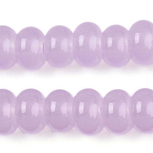Glaskralen Imitatie Jade Rondel Transparant Plum 8mm - per 15 stuks-Kralen-Kraaltjes van Renate