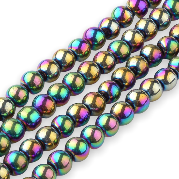 Glaskralen Multicolor metallic 6mm ±45-50 stuks-Kralen-Kraaltjes van Renate